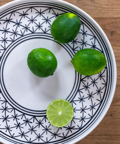 Beautitul modern Tunisian ceramic platter with limes