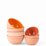 Stack of Orange Sunset Bowls, Tunisian ceramic