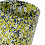 Closeup medium size green Speckled Tumbler, handmade in Tunisia