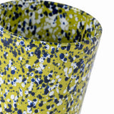 Closeup medium size green Speckled Tumbler, handmade in Tunisia