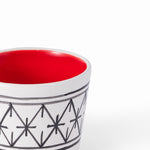 White and red handmade ceramic Neo Berber tumbler 