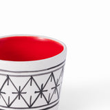 White and red handmade ceramic Neo Berber tumbler 