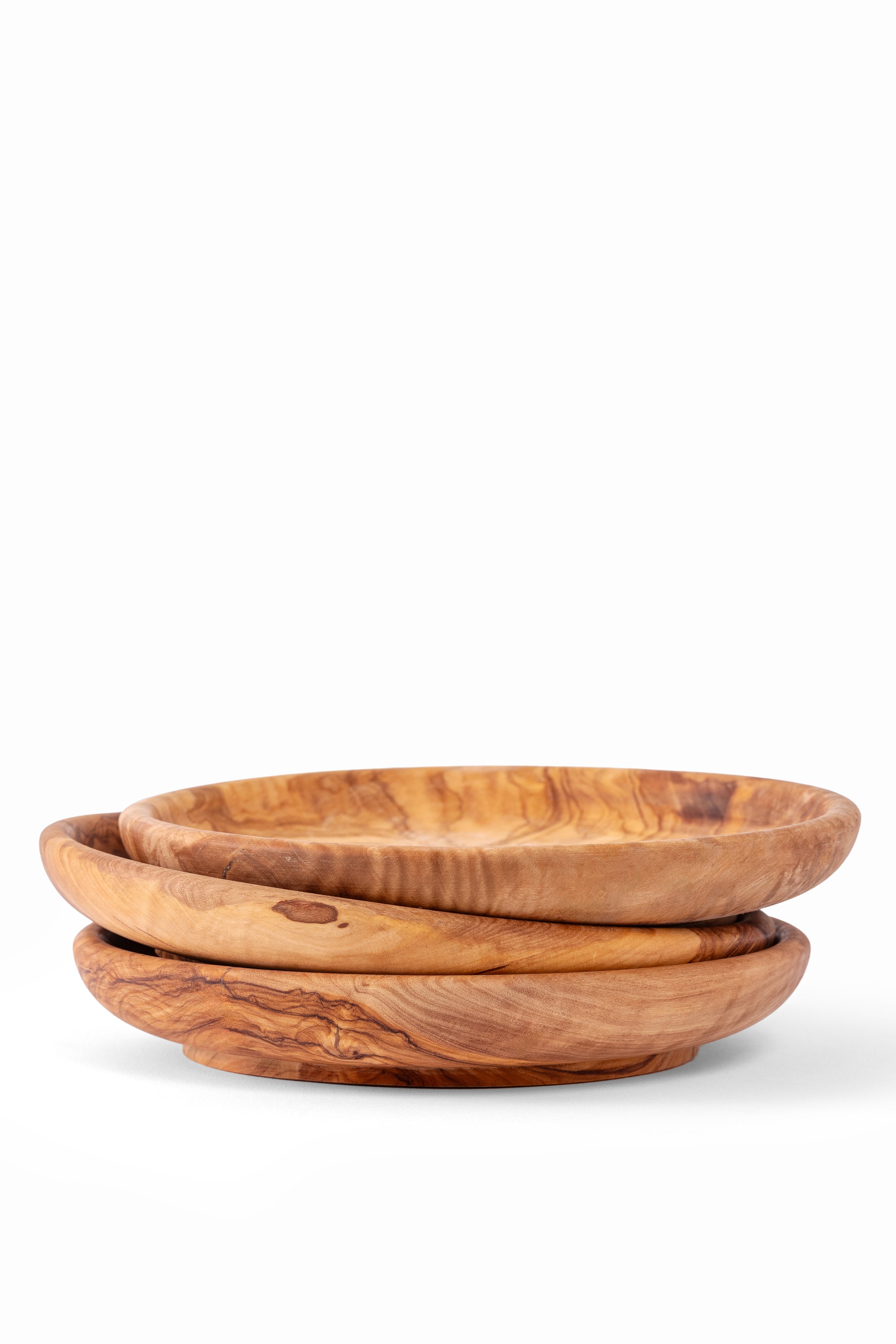 Stack of Dora Wooden plate, olive wood Tunisian artefact