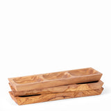 Stack of three Apero wood platters, handcrafted in Tunisia