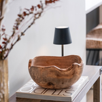 Elegant rustic edges Wooden Bowl, hand carved in Tunisia