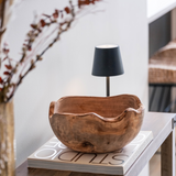 Elegant rustic edges Wooden Bowl, hand carved in Tunisia